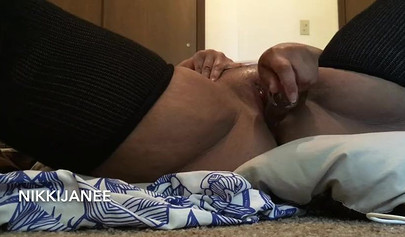 Black girlfriend shows her pierced nipples & masturbates in a solo