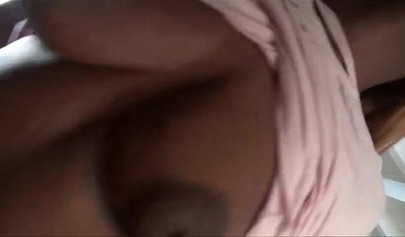 Ebony teen Lola Chanel licks a white penis before taking it in her pussy