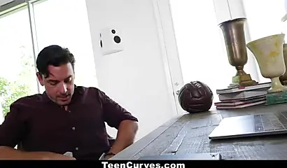 Inked ebony teen Sarah Banks gets her pussy banged deeply