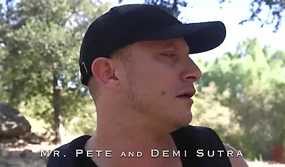 Sexy ebony Demi Sutra gets tied up and fucked by her white master