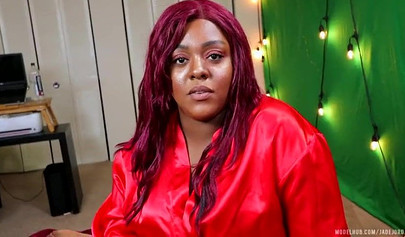 Black MILF with a huge booty Jade Jordan humps her nephew's BBC in POV