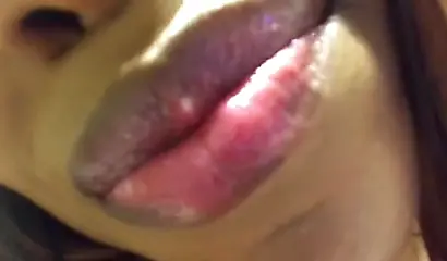 Sexy ebony wife toying her hairy snatch