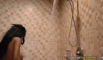 Hot ebony wife Brittney White gets drilled by two white perverts