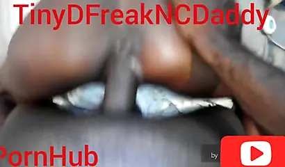 Horny black slut takes my BBC in her creamy pussy