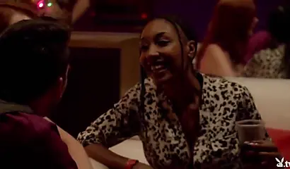 White couple shares a sexy ebony in a threesome