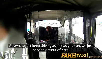 Busty ebony with pierced nipples Kiki Minaj gets banged by a white cab driver