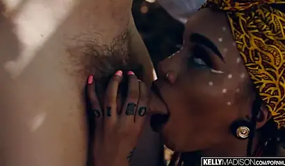 Exotic ebony Julie Kay takes a white boner up her booty