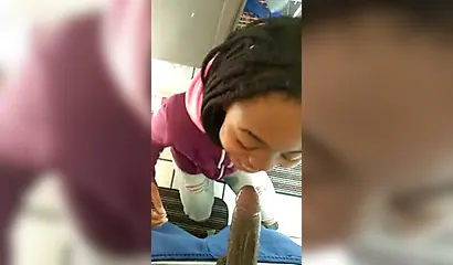 Ebony college beauty Arii deepthroating a BBC