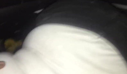 Ebony slut uses her mouth and sexy lips to suck my dick in the car