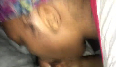 Ebony slut uses her mouth and sexy lips to suck my dick in the car