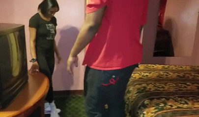 Sexy ebony wife humping a huge dark meat pole