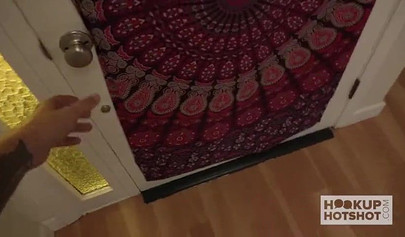 Ebony teen in fishnet pantyhose Demi Sutra dominated & dicked