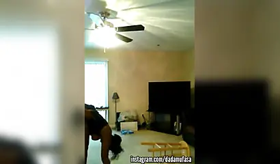 Short-haired ebony MILF takes doggy pussy drilling