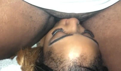Ebony BBW sits on her girlfriend's face and receives oral pleasure