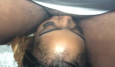 Ebony BBW sits on her girlfriend's face and receives oral pleasure