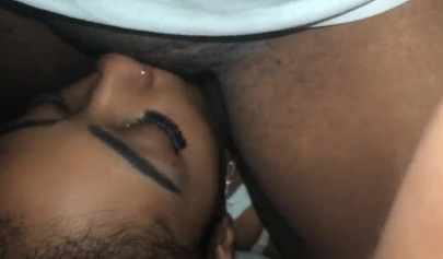 Ebony BBW sits on her girlfriend's face and receives oral pleasure