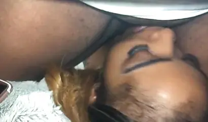 Ebony BBW sits on her girlfriend's face and receives oral pleasure