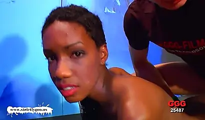 Ebony babe Zara gets screwed in rough group sex action