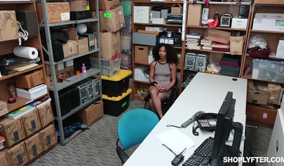 Ebony teen Nia Nixon gets punished and fucked for stealing