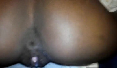 Black girlfriend gets her ebony snatch boned and creampied in POV