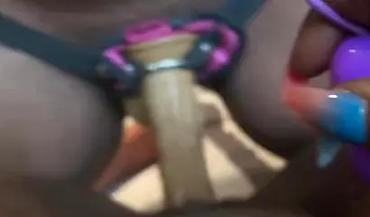 Fat ass ebony lesbians enjoy rough strapon and oral sex