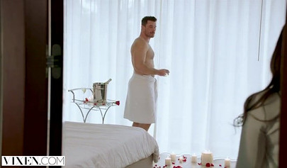 Ebony law student Chanell Heart enjoys an interracial doggy fuck