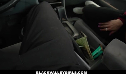 Glamorous ebony teen blows me off and fucks my strong dick