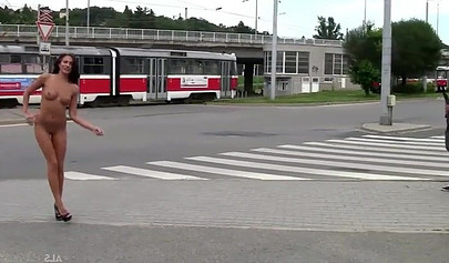 Shameless hotties pose naked in public compilation