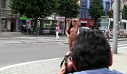 Shameless hotties pose naked in public compilation