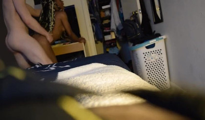 Exotic ebony Ava Blossom sucks and rides my white wiener