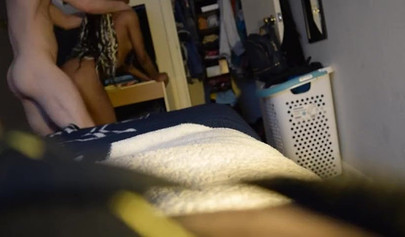 Exotic ebony Ava Blossom sucks and rides my white wiener