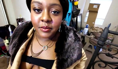 Curvaceous ebony wife in slutwear Jade Jordan enjoys rough missionary sex