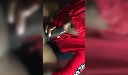 Black nympho with a nose ring sucking a huge ebony dick