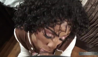 Small boobed ebony Misty Stone gets boned & creampied by her stepdad