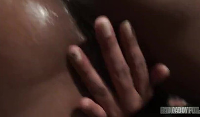 Small boobed ebony Misty Stone gets boned & creampied by her stepdad