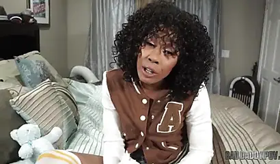 Small boobed ebony Misty Stone gets boned & creampied by her stepdad