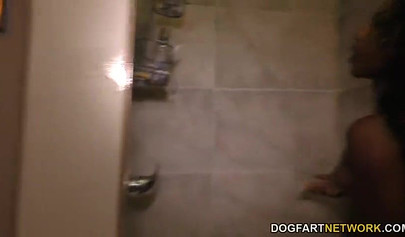 Black beauty Sarah Banks sucks multiple white dicks at once