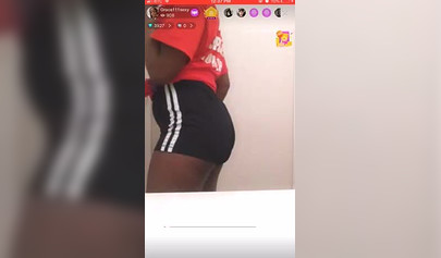 Amateur ebony teen undresses and masturbates