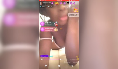 Amateur ebony teen undresses and masturbates