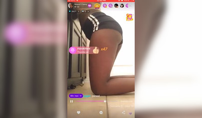 Amateur ebony teen undresses and masturbates