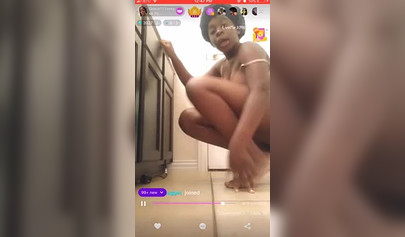 Amateur ebony teen undresses and masturbates