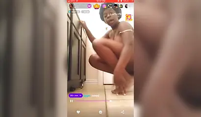 Amateur ebony teen undresses and masturbates