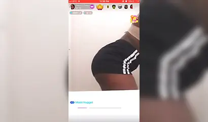 Amateur ebony teen undresses and masturbates