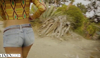 Ebony virgin Cecilia Lion gets her pussy destroyed by her brother's roommate