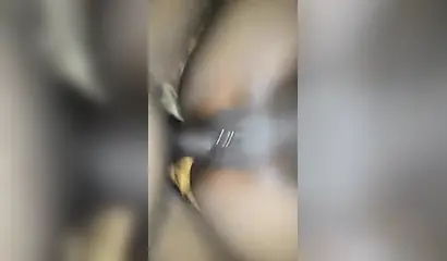 Banging a pierced bald ebony pussy