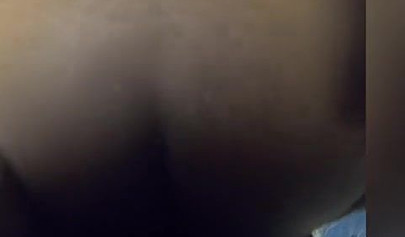 Redheaded ebony whore taking a doggy pounding