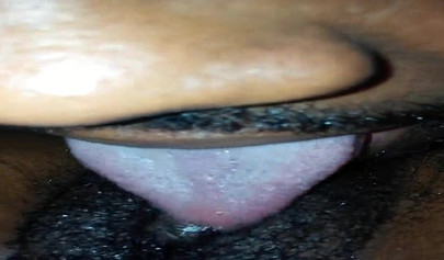 Ebony next door gets her bush eaten out and dicked