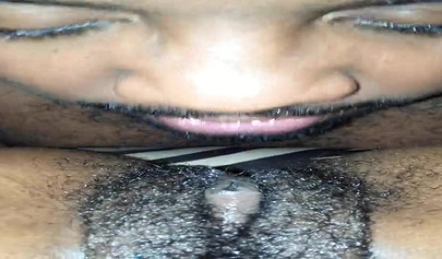 Ebony next door gets her bush eaten out and dicked