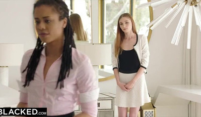 Hot ebony Kira Noir & her girlfriend screw Mandingo's giant black dick