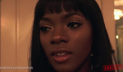 Dirty ebony Ana Foxx gets anally boned by James Deen